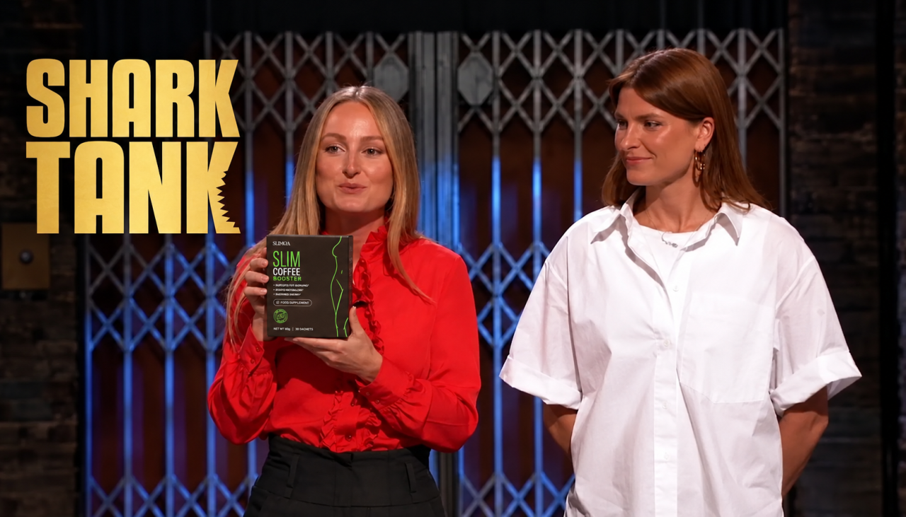 Ashley and Sophie Radcliffe presenting Slimqa slim Coffee Booster in the Tank